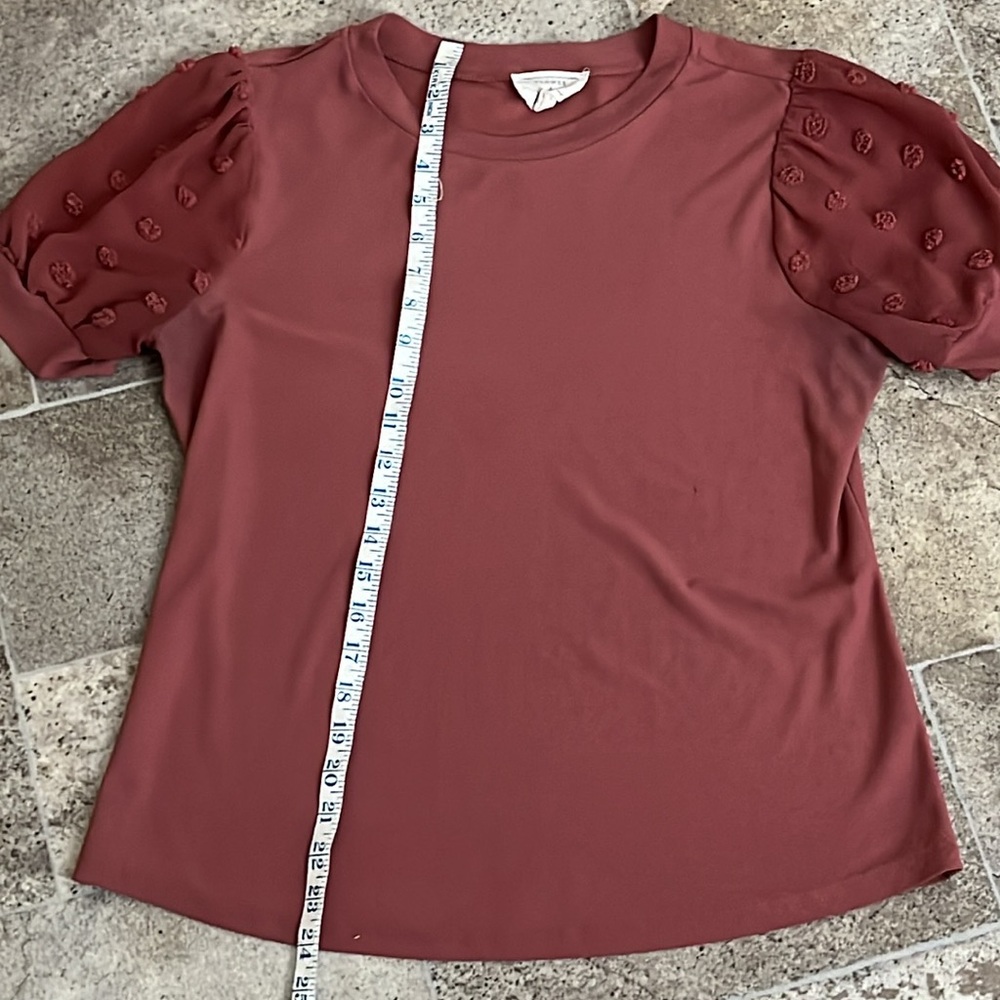 Flower and Feather Polka Dot Rose Blouse